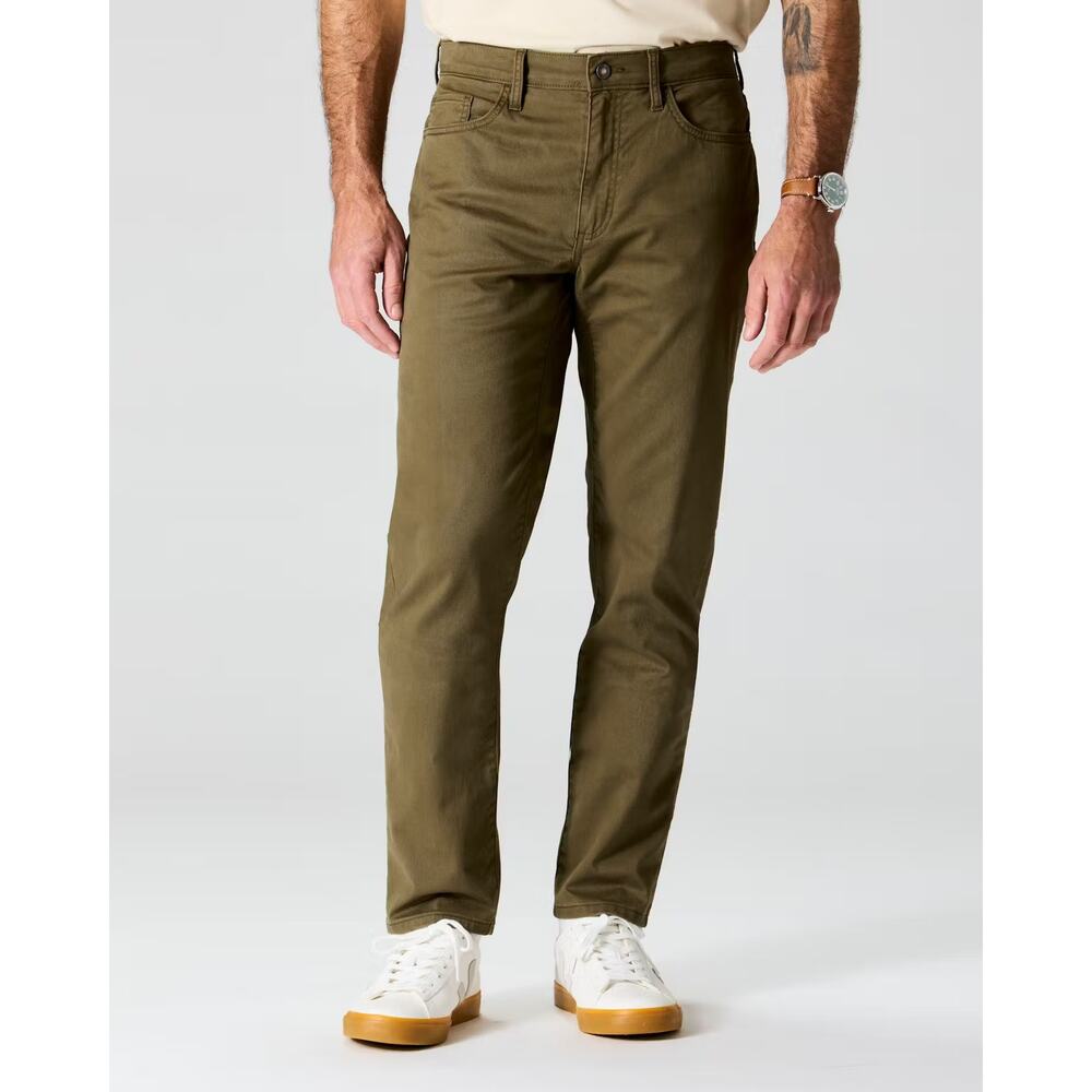 Men's Olive Chinos - Classic Straight Fit Pants